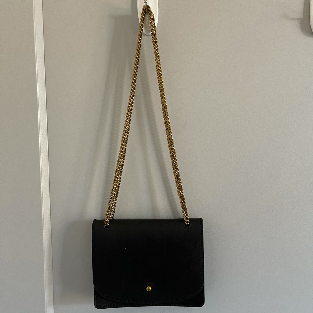 Madewell leather wallet on a chain bag